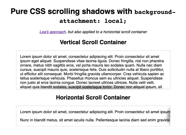 Pure Css Scroll Shadows Vertical Horizontal Bram Us