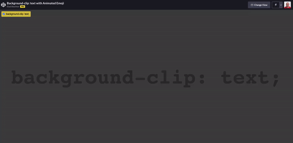 CSS background-clip Demo: Text with Animated Emoji 